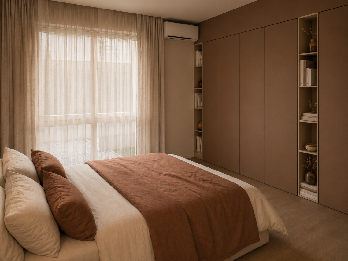 Suite parentale , accès salle d'eau caché dans les portes de dressing